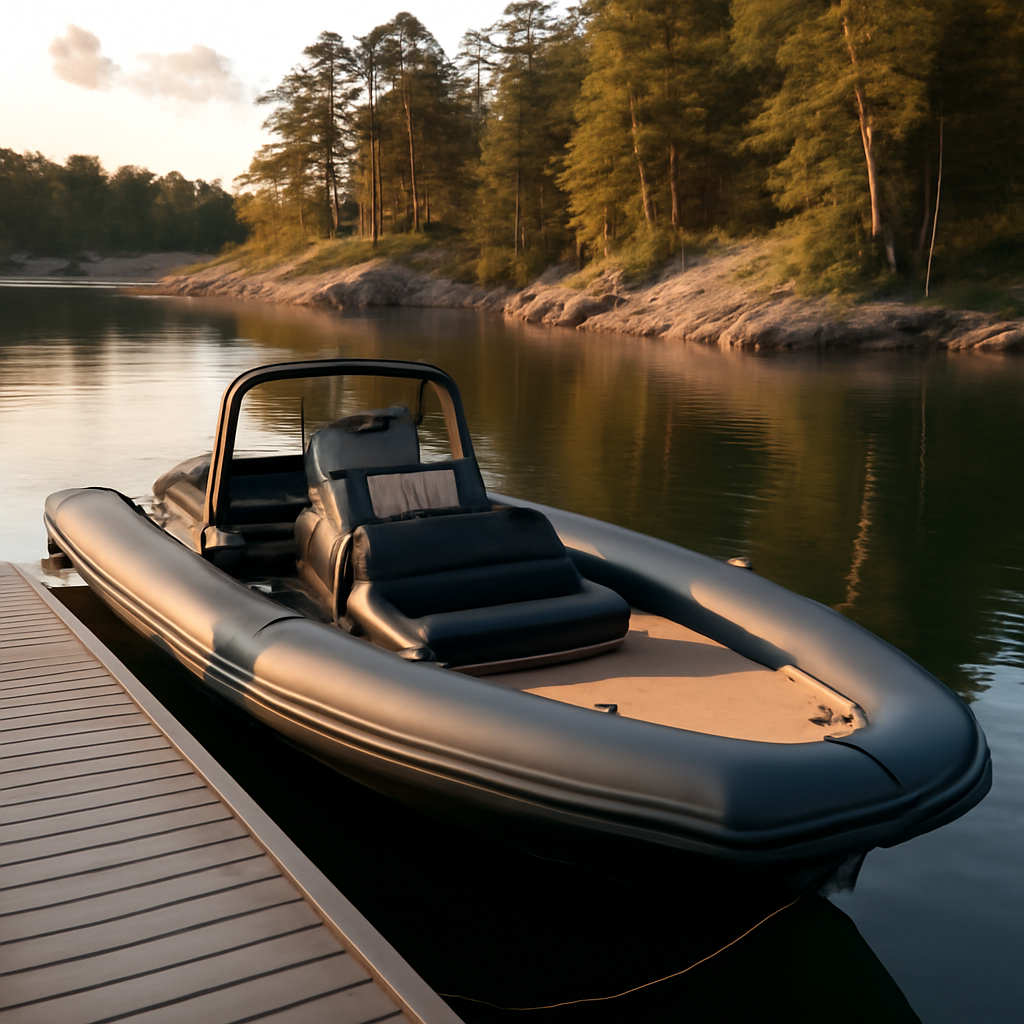Modern RIB vid brygga