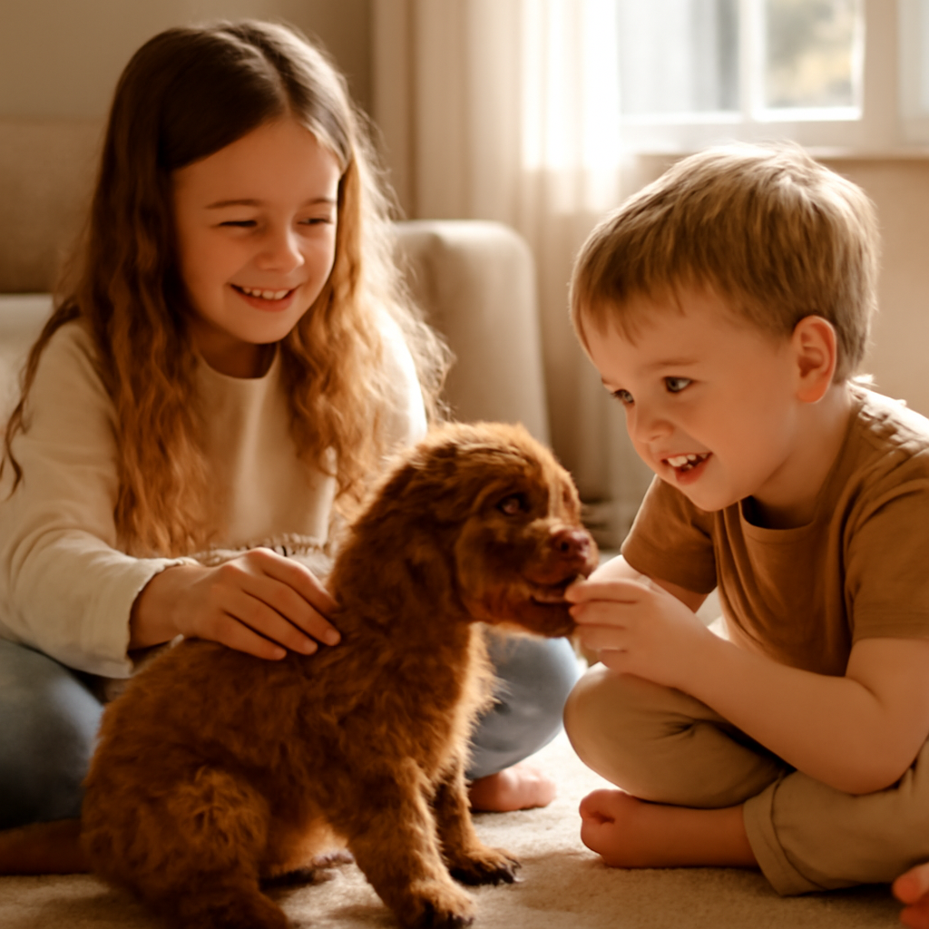 Cavapoo med barn