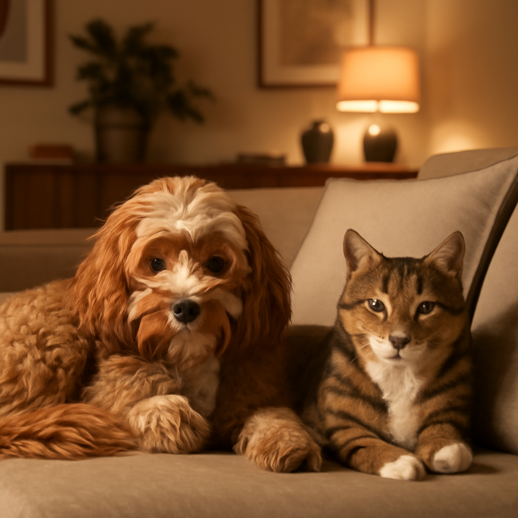 Cavapoo med andra djur